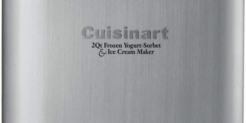 CUISINART Ice Cream Maker, Ice Cream and Frozen Yogurt Machine, 2-Qt. Double-Insulated Freezer Bowl, Silver, ICE30BCP1