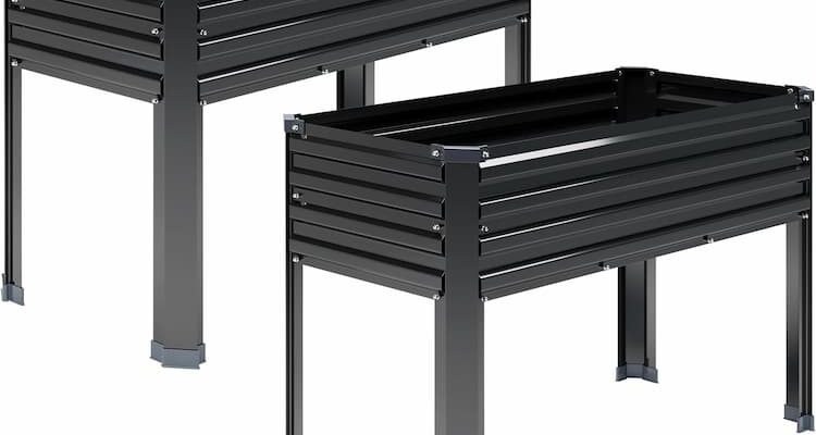 Galvanized Raised Garden Bed with Legs,2PCS 48×18×30in Eleva…