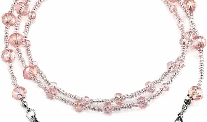 humlbird Eyeglass Chain for Women Stylish Mask Lanyard Natural Crystal Mask Chain Eye Glasses Holder Strap