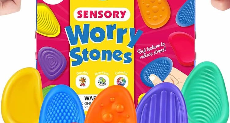 Fidget Toys Sensory Stone for Kids: 18 Pack Textured Soft Worry Stone for Autism Kids Calming – Fidget Stress Toys for Students Anxiety Relief – Small Prizes Fidget Toys(Patented Design)