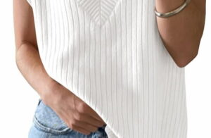 Saodimallsu Womens V Neck Sweater Vest Oversized Ribbed Knit Sleeveless Casual Loose Fit Pullover Tank Top Saodimallsu Womens V Neck Sweater Vest Oversized Ribbed Knit Sleeveless Casual Loose Fit Pullover Tank Top
