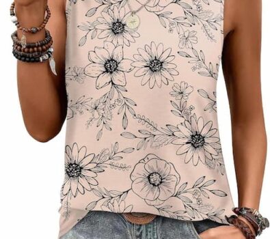 SAMPEEL Womens Tank Tops Eyelet Loose Casual Summer Tops Crew Neck Basic Sleeveless Shirts Trendy 2025