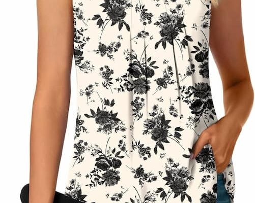 Bestbee Women’s Sleeveless Chiffon Blouses Dressy Casual Tank Tops 2025 Summer Crew Neck Tunics Office Cute Work Shirts