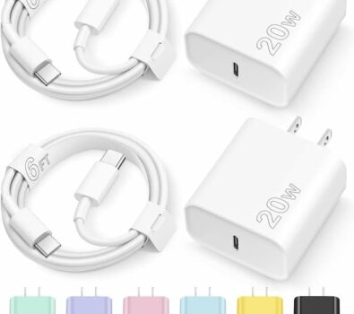 iPhone 16 15 Charger Fast Charging,20W Apple iPad USB C Fast Charger,2Pack 6ft USB C Wall Charger Block for iPhone 16/16 Pro/16 Pro Max/15/15 Plus/15 Pro/15 Pro Max, iPad Pro/Mini, MacBook